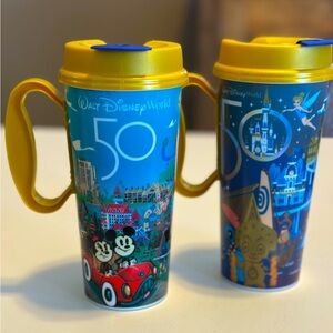 Disney World 50th anniversary refillable cup - set of two